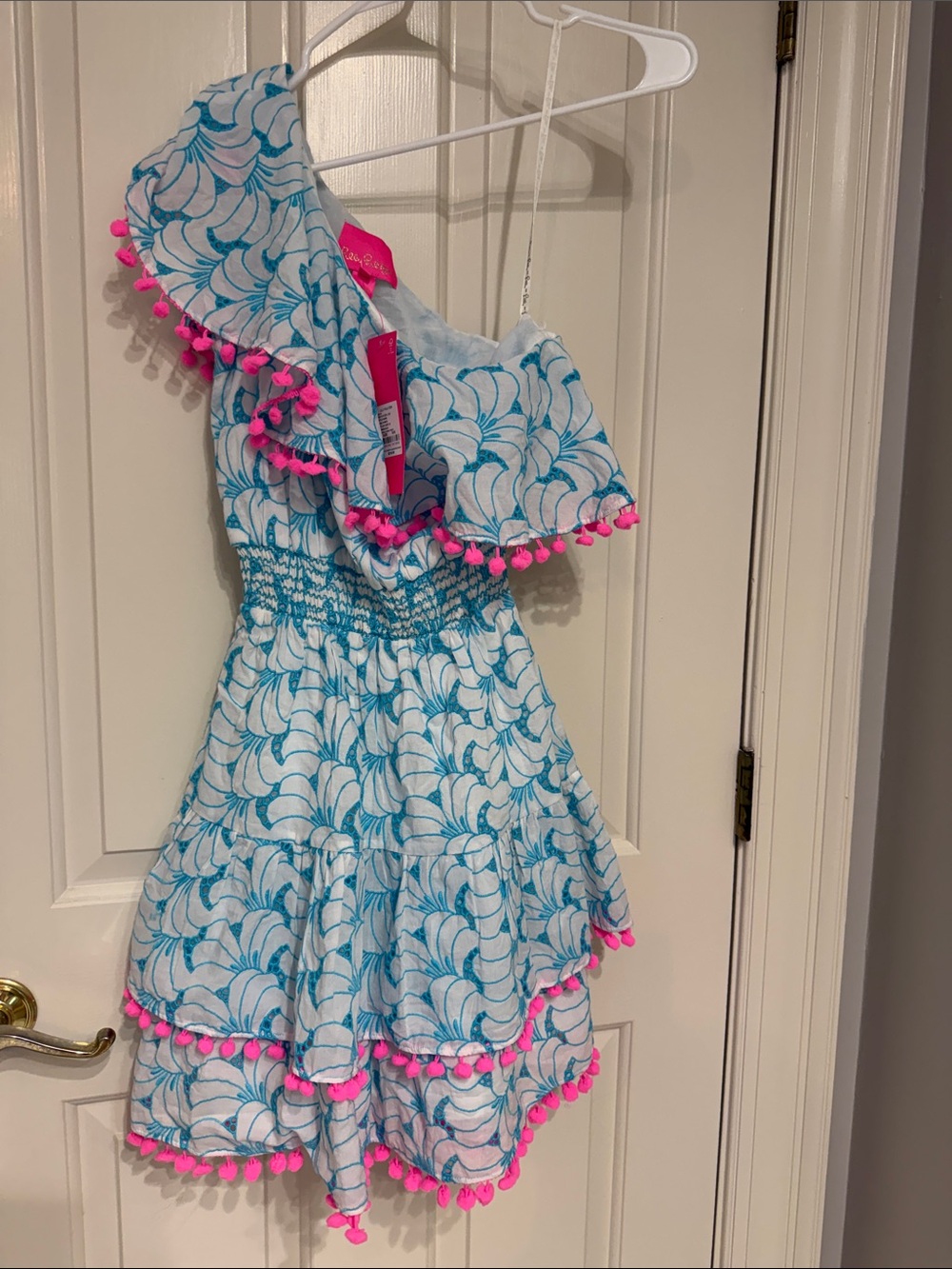 NWT XXS Lilly Pulitzer Turquoise One Shoulder Sundress
